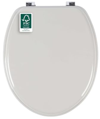 Beldray toalettstol i trä – klassisk neutral design, lätt att montera och ta bort, passar de flesta toalettstolar i standardstorlek 36,5 x 42,5 cm (b x d), lockstorlek 34,3 x 41,2 cm lätt att rengöra