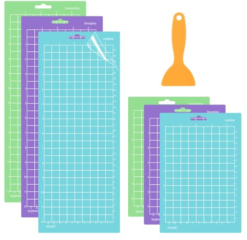 6 Piezas Alfombrillas de Corte 4,5x12/4,5x6,5 Pulgada, Tapete de Corte Adhesivo con 3 Niveles de Agarre, Juego de Herramientas para Manualidades, Cortadores de Vinilo y Proyectos DIY