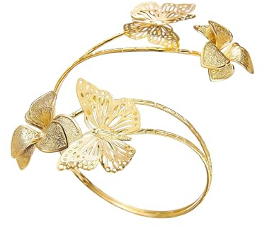 da Braccio con a Farfalla Cava, Stili Regolabili, Gioielli per Donna in Oro, Verde, Oro Bianco, Bracciale Regolabile