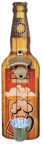 Abridor de botellas montado en la pared,Abrebotellas de pared con recogedor