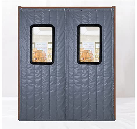 Anpassningsbar vattentät vindtät bomull vinterdörr gardin för garage och uteplats – storlek 130 x 220 cm (51,18 x 86,61 tum) – håller värmen och blockerar drag