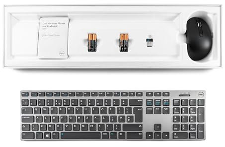 Dell KM717 Premier - Keyboard and Mouse Set - Bluetooth, 2.4 GHz - QWERTY - UK - for Latitude 3310 2-in-1, 5310, Precision Mobile Workstation 5750, 77XX, XPS 13 93XX , Grey
