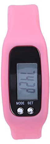 GOTOTOP Simple Walking Pedometer Step Counter Smart Bracelet Watch Calorie Counter Sports Activity Tracker (Pink)