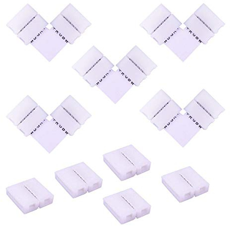 Conector Esquina Tira LED RGBW 5050 de 12mm Ancho 5 pines Conector Rápido Cinta LED RGBW LED Strip Connector Conector Forma L Adaptador L Banda LED Conector ángulo Recto