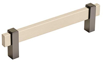 Amerock | Cabinet Pull | Silver Champagne/Black Nickel | 5-1/16 inch (128 mm) Center to Center | Mulino | 1 Pack | Drawer Pull | Drawer Handle | Cabinet Hardware