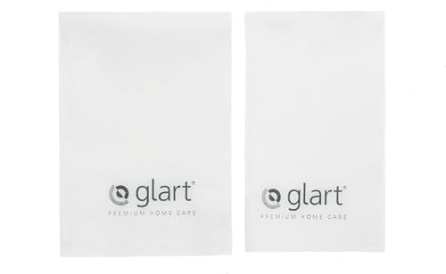 Glart 4212 Set di 2 Panni in Ultra-Microfibra, Adatti per Finestre, Finestrini e Pulizia della Casa, Bianco, 40 x 45/60 x 45 cm