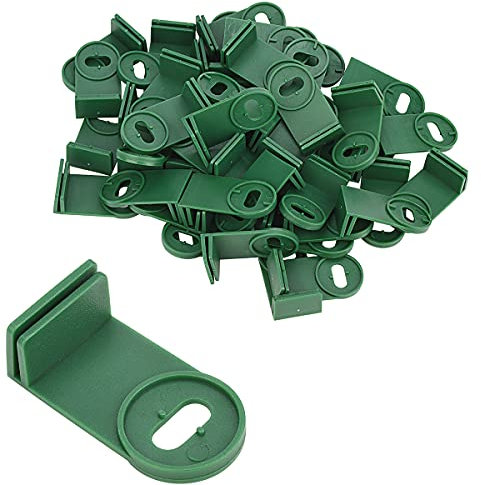 Otzoan Greenhouse Twist Clips Plastic Fixing Washers Extender Corner Clips for Aluminium Greenhouse Bubble Wrap Insulation Netting Shading (Green 50 Corners)