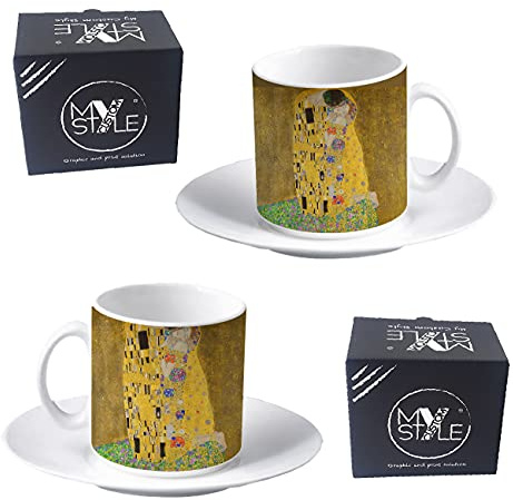 My Custom Style 2 tazzine Espresso con piattino#Arte-Il Bacio, Klimt#