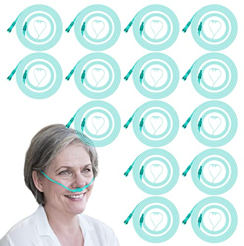 Nizirioo - Occhiali da naso per ossigeno, 15 pezzi, con tubo O2 da 300 cm, per dispositivi di terapia respiratoria e inalazione
