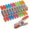 PORTENTUM Clothes Pegs with Non-Slip Silicone, Pack of 20, Multicolour. No Marks Left, for Delicate Garments, Weather-Resistant, Long Lifespan, Multipurpose, Eco-Friendly, Size 2.76x1.1x0.67 inches