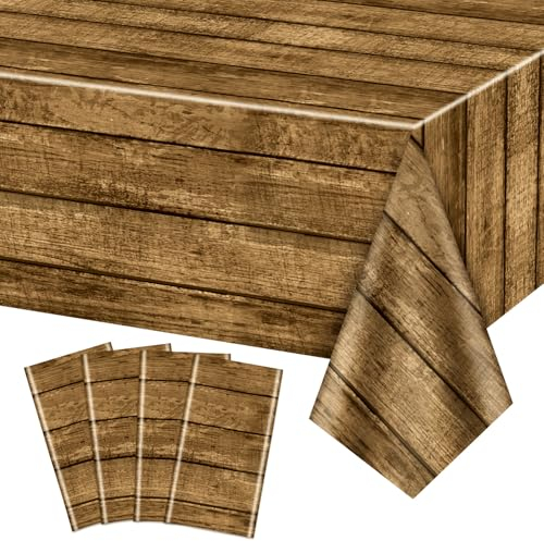 Western Party Tischdecken, 220x137cm Western Party Tischdecke Wild West Holzhaus Scheunentür Tischdecken für Western Thematische Party Kinder Geburtstag Party Dekorationen (4)