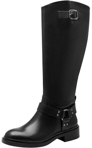 Tamaris Botas de Caña Larga para Mujer, Cómodas, Negro, 40 EU