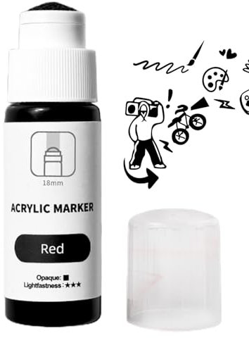 Graffiti Paint Pencils, Graffiti Paint Marker | Quick Dry Graffiti Pen Water Based with 18mm Tip, Permanent Waterproof Mop Graffiti Marker 60ml for Wall Painting Canvas Metal