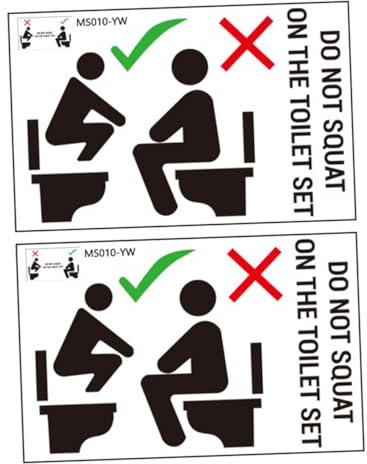 WOONEKY Eleganti Adesivi Murali Per Il Bagno 2 Fogli Segnali Di Avvertimento Per Il Coperchio Del Water Decalcomanie Decorative Promuovi Non-