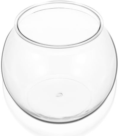 HANABASS Fish Bowl Goldfish Bowl, Shatterproof Round Transparent Plastic Fishbowl, Globe Fish Tank Small, Hydroponic Planter Container for Home Office Table Decor Holiday Home Decor, 8.6 Inches