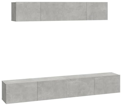 Helloshop26 Ensemble de Meubles Armoire Buffet TV télévision Salon Chambre séjour 4 pièces Bois d'ingénierie Gris 02_0024689