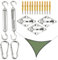 Sghtil Kit de montaje para vela de sombra, hardware de montaje de vela de acero inoxidable, herramientas de instalación, kit de fijación para toldos, suministros de toldo, accesorios de sombra