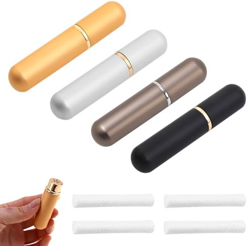 Inhalateur Huiles Essentielles, 4 Pièces Stick Inhalateur pour Huiles Essentielles, Plastique Stick Inhalateur, Réutilisable Inhalateur Nasal, Avec 4 Mèches Pour L'Aromathérapie(4 Couleurs)