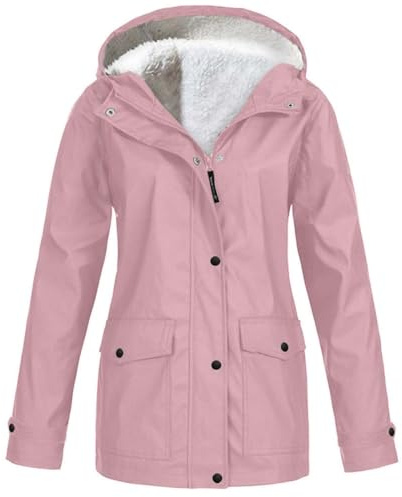 Generisch Veste de randonnée pour femme, imperméable, veste softshell pour femme, grandes tailles, veste de pluie, doublée en polaire, veste de transition, veste chaude, pour l’extérieur, oversize