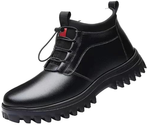Generisch Stiefel Herren Winter, Schneestiefel Gefüttert, Winterstiefel Einfarbig Stiefeletten Rutschfest Winterschuhe mit Schnellverschluss Schneeschuhe Flah Walkingschuhe Weich Schlupfschuhe