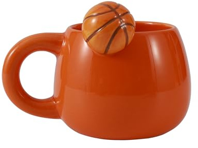 I-TOTAL - Keramikmugg med djur i keramik på kanten, te- eller kaffekopp 450 ml (BASKETBALL)