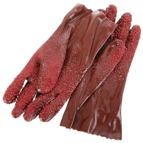 Veemoon Guantes de Limpieza Antideslizantes de PVC Resistentes Abrasión Impermeables Talla Mediana para Lavar Platos y Destapar Tuberías Guantes Reutilizables para Uso Doméstico