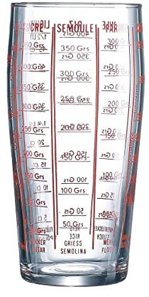 2 Stück Messbecher transparent 1,5 Liter Skala Luminarc