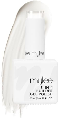 Mylee 5-in-1 Aufbaugel (15ml) - UV LED Builder Gel für Starke und Schöne Gelnägel, auch Geeignet als Nagelkleber oder zum Fixieren von Nagelfolie und Strasssteinen (White)