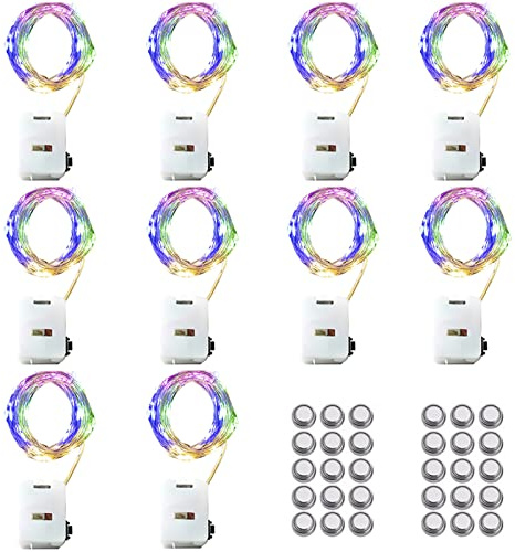 Melofo 10 Pack LED Fairy String Lights 3M/30 LEDs Battery Operated String Lights 3 Twinkle Lighting Modes Silver Wire Lights for Holiday Wedding Birthday Christmas Party Gifts Wine Bottle Decorations