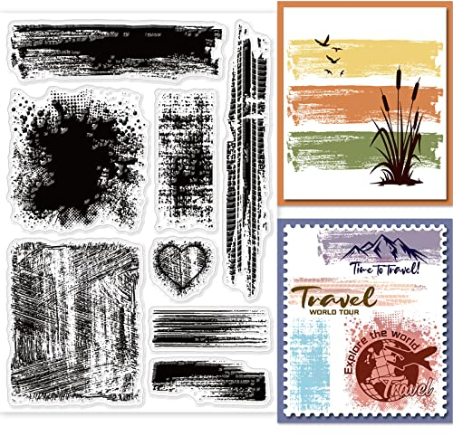GLOBLELAND Transparente Stempel Mit Flecken-Hintergrund Für DIY Scrapbooking, Pinselstriche, Graffiti-Spritzer, Transparente Silikon-Stempelsiegel Für Karten, Fotoalbum, Tagebuch, Heimdekoration