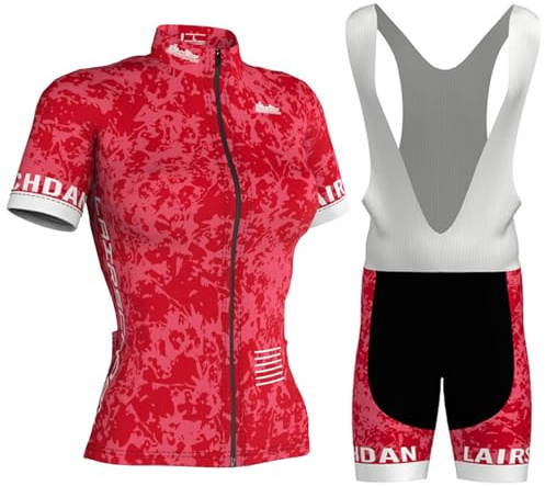 Ropa Ciclismo Mujer Verano Maillot Bici MTB Conjunto Ciclista Manga Corta,Traje Bicicleta Camiseta Ciclo y Culotte Tirantes con 9D Gel Acolchado,Completa Jerseys Transpirable Secado Rápido(9,S)