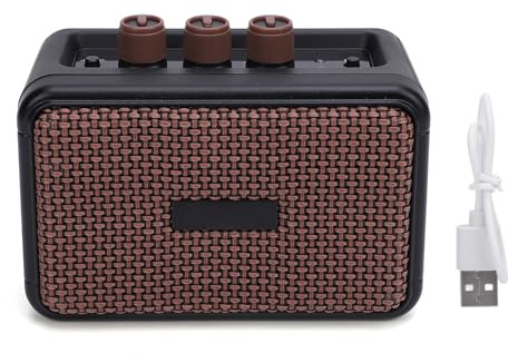 Bärbar Gitarrförstärkare, Elgitarrförstärkare med, Dubbla Högtalare, MIC-ingång för Musiker på Språng