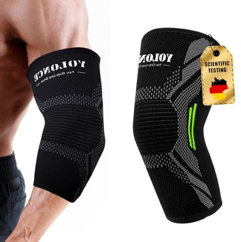 DiviDermy Coudière Musculation, Coudière Tendinite, Manchon de Compression des Bras, Attelle Coude Tendinite, Tennis Elbow Femme & Homme, Coude pour Sport, Tennis, Golf, Fitness (Noir, M)