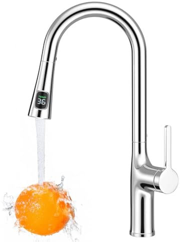 Robinet Cuisine Rotation Mitigeur Cuisine avec à 360° Robinet de cuisine extensible Robinet Cuisine avec Douchette Extractible Robinetterie Chaud et Froid