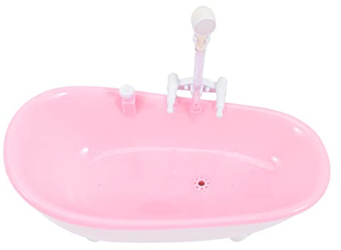 WEKAMOS Bañera Eléctrica para Muñecas de Plástico Rociador de Agua, Juguete en Miniatura para Niños Que Cultiva Creatividad Batería AAA