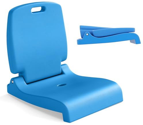 KOMFOTTEU Spiaggina Pieghevole Portatile, Sedia da Spiaggia in Plastica con Schienale e Maniglie, Sedia Mare Leggera con Fori di Drenaggio, per Campeggio, Pesca e Piscina (Blu)