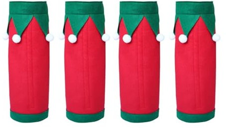 Aymzbd Lot de 4 Bandages de Protection pour Les Jambes de Chevaux, en Polyester, Chauds et Respirants, Parfaits pour Les Fêtes D'année, Rouge