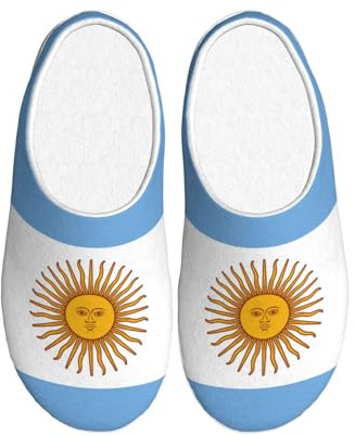 JBJGKHLP Chanclas lavables unisex con estampado de bandera argentina con suela de TPR, bonitos zapatos de hotel para invitados