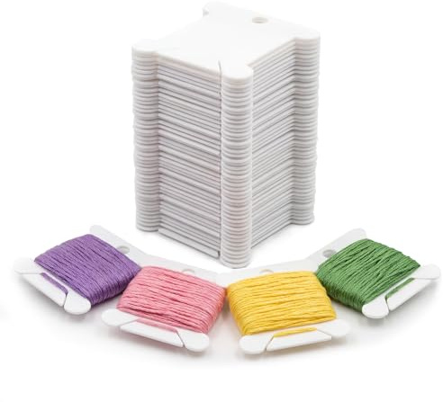 TLDBATICE 300 Piezas Bobinas de Hilo, Tarjetas para Hilo de Bordado en Plástico Organizador de Hilo Bordado para Punto de Cruz Costura DIY, Soporte para Clasificar Sin Enredos y Fácil Identificación
