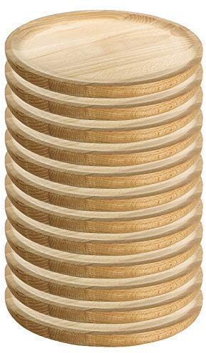 Ruibal - Platos para Pulpo de Madera - Set de 12 - Ø 16 cm Pino de primera calidad Ideal para comer pulpo a la gallega, pulpo.