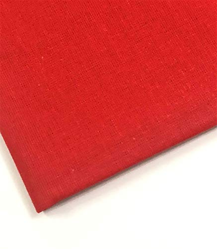 Vanligt rött 100 % bomullstyg för quiltning, sömnad, klädtillverkning, konst och hantverk - 152 cm brett M&J (röd, 1 meter)