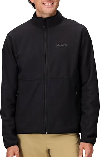 Marmot Herren Rocklin Jacket, Warme Fleecejacke, Outdoor-Jacke mit durchgehendem Reißverschluss, atmungsaktiver und windbeständiger Sweater, Black, L
