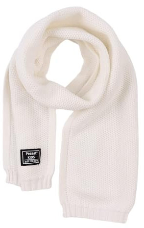 Pesaat Winter Schal Baby Kinder Strickschal 100% Baumwolle Warmes Halstuch Mädchen Jungen Weicher Schön Schals (Weiß-A)