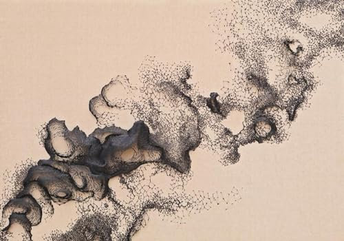 LSumCuyoo Modern Minimalist 3D Photo Wallpaper New Chinese Abstract Art Black Sandstone Wallpaper 200x140cm Living Room Kitchen Bedroom Wall Mural