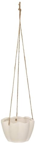 Atmosphera - Cache-pot suspendu wild céramique blanc d17xh10,5cm