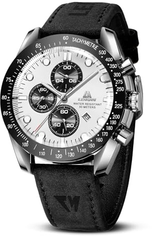 LN LENQIN Montre Homme Montres analogiques à Quartz pour Hommes Montres-Bracelets pour Hommes, étanches à 30 m Montres d'affaires à la Mode Montre en Cuir