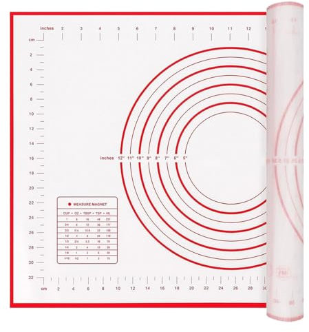 WeddHuis Tappetino in Silicone da Forno Riutilizzabile Antiaderente Antiscivolo con Misurazioni (60 x 40 cm)