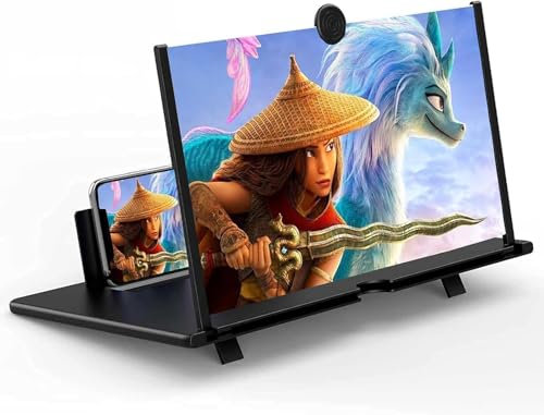 Bailonda Amplificador de Pantalla para movil 14 Pulgadas, Lupa para móvil 3D, HD Lupa Pantalla movil Adecuado para Ver películas y Videos en un teléfono（Negro