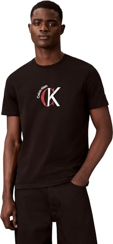 Calvin Klein SS 30S WHSL CKJ 2TONE CK Graphic LV14RE829G - Camisetas gráficas para Hombre, Color Negro (Negro), Talla L, Negro (Negro), L