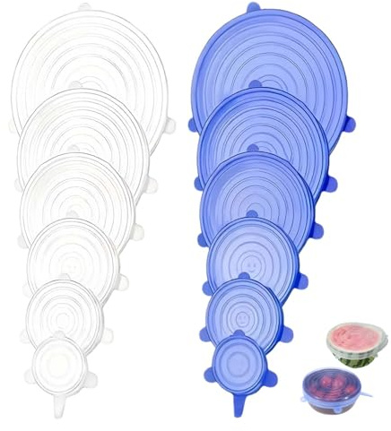 12 Pcs Silicone Lids Food Covers Set, Silicone Stretch Lids Food Covers, Can Lid for Tins to Fit Various Shape of Containers Can Be Refrigerated Microwave Bowl Cover Dishes Cover